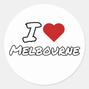 Adesivo Eu amo coração cidade de Melbourne