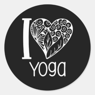 Adesivo Eu Amo Coração de Yoga Para Mulheres Que Amam Yoga