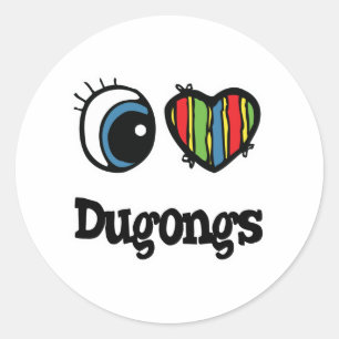 Adesivo Eu Amo (Coração) Dugongos