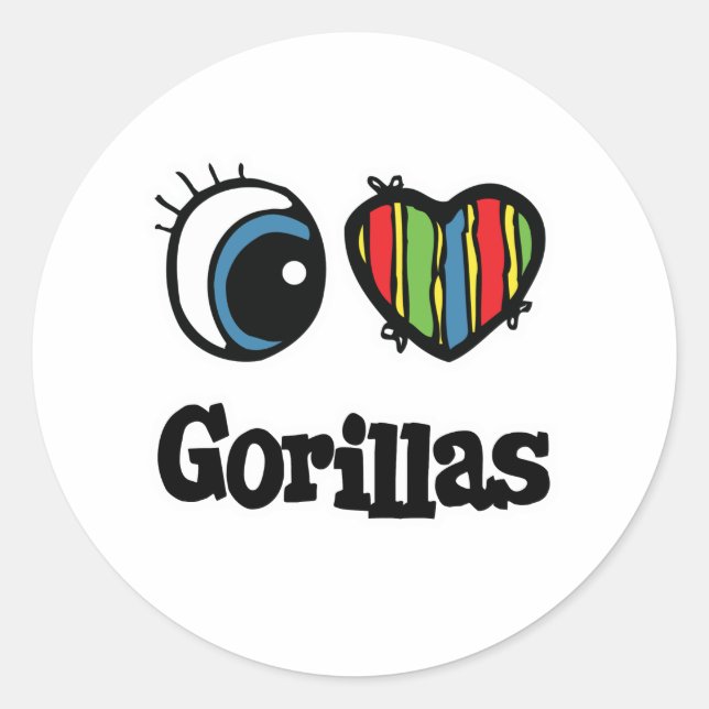 Adesivo Eu Amo (Coração) Gorilas (Frente)