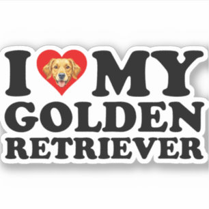 Adesivo Eu Amo (Coração) Meu Golden Retriever
