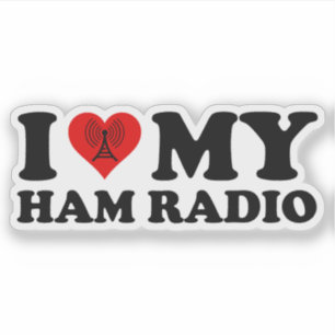 Adesivo Eu Amo (Coração) Meu Rádio de Ham