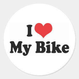 Adesivo Eu Amo Coração Minha Bicicleta - Amante De Bicicle