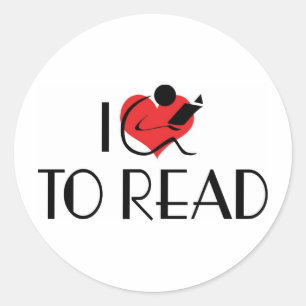 Adesivo Eu Amo Coração Para Ler - Amante de Livros