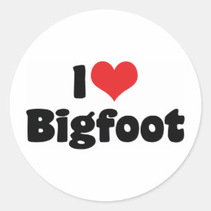 Adesivo Eu Amo Coração Pé Grande Sasquatch Yeti