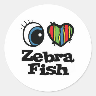 Adesivo Eu Amo (Coração) Peixe-Zebra