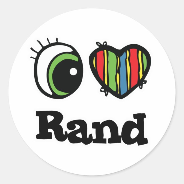 Adesivo Eu Amo (Coração) Rand (Frente)