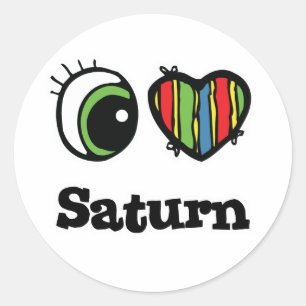 Adesivo Eu Amo (Coração) Saturno
