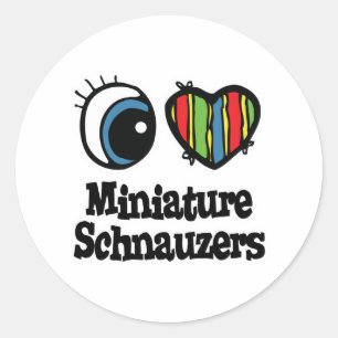Adesivo Eu Amo (Coração) Schnauzers Miniatura