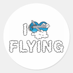 Adesivo Eu Amo Coração Voador - Amante de Avião