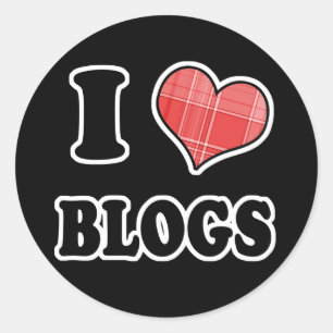 Adesivo Eu Amo (Coração Xadrez) Blogs