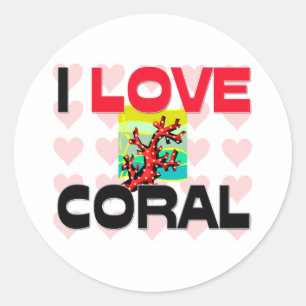 Adesivo Eu Amo Coral