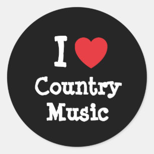 Adesivo Eu amo Country Music personalizado