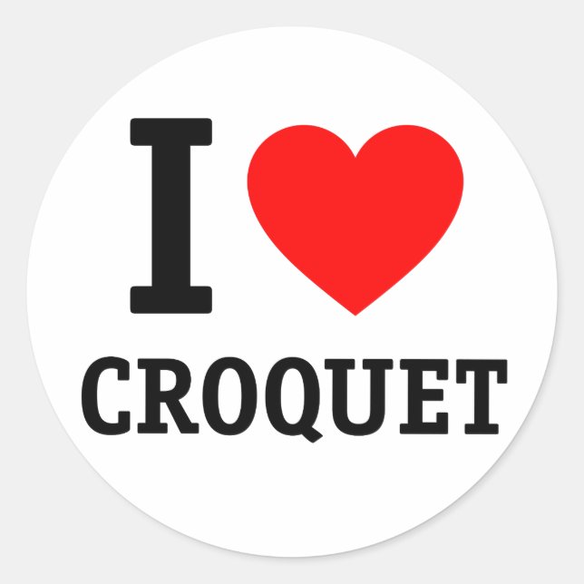 Adesivo Eu Amo Croquet (Frente)