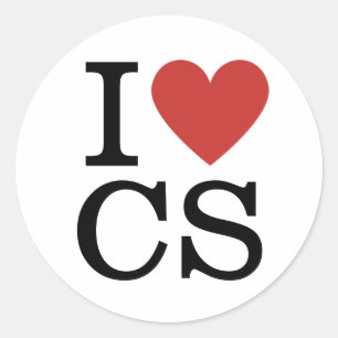 Adesivo Eu ❤️ Amo CS - Serviço de Atendimento ao Cliente -