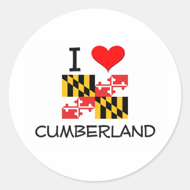 Adesivo Eu Amo Cumberland Maryland (Frente)