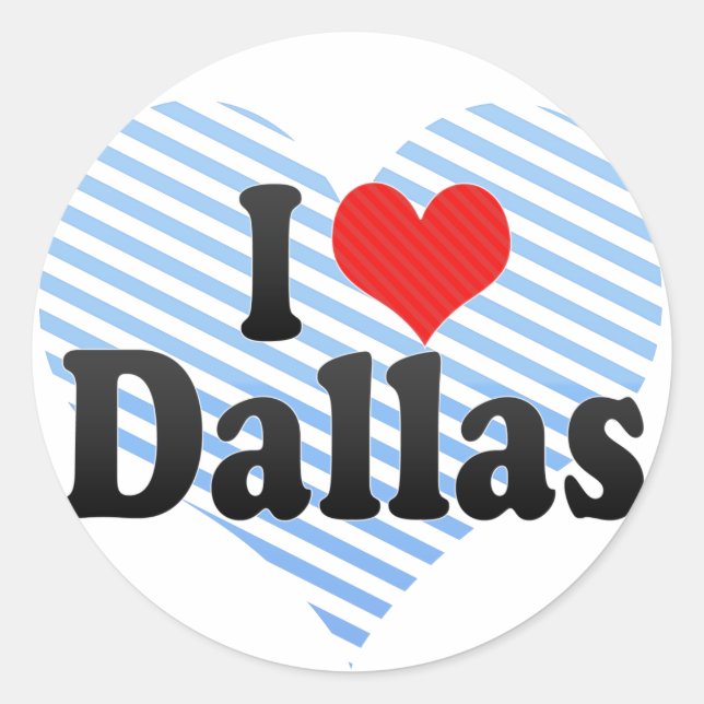 Adesivo Eu Amo Dallas (Frente)
