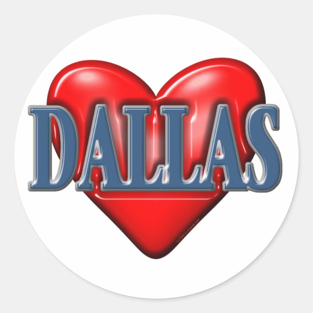 Adesivo Eu amo Dallas Texas (Frente)