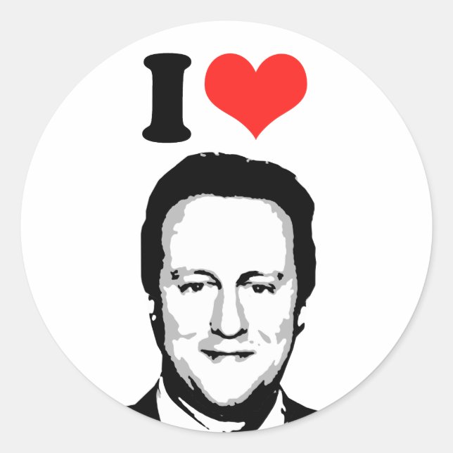Adesivo Eu Amo David Cameron (Frente)