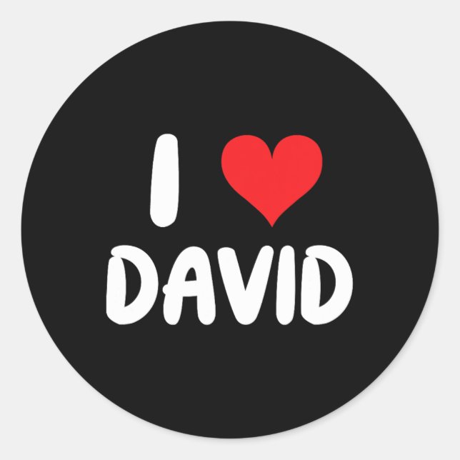 Adesivo Eu Amo David - Coração  (Frente)
