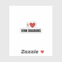 Adesivo Eu Amo Diagramas de Venn