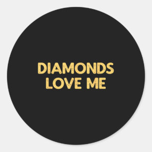Adesivo Eu Amo Diamantes - Mulher Joias Engraçado Vintage