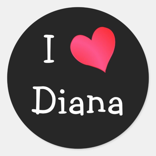 Adesivo Eu Amo Diana (Frente)