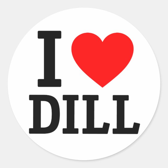 Adesivo Eu Amo Dill (Frente)
