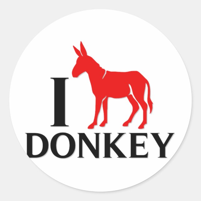 Adesivo Eu Amo Donkey (Frente)