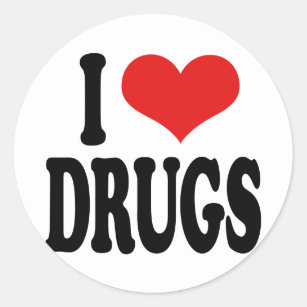 Adesivo Eu amo drogas