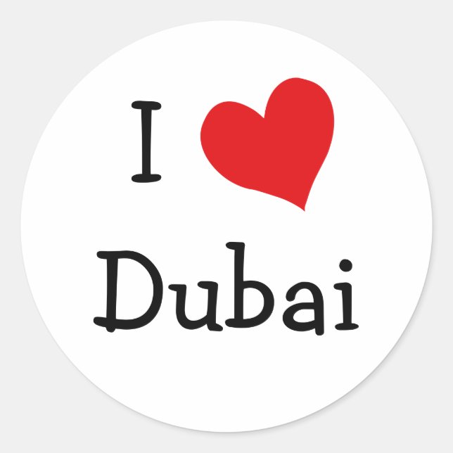Adesivo Eu Amo Dubai (Frente)
