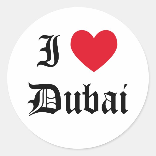 Adesivo Eu Amo Dubai (Frente)