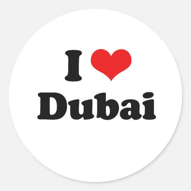 Adesivo Eu Amo Dubai Tshirt (Frente)