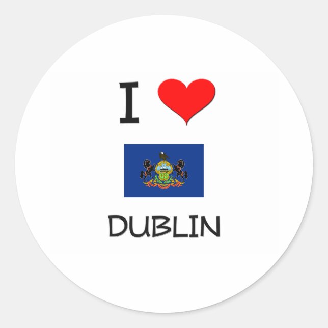 Adesivo Eu Amo Dublin Pensilvânia (Frente)