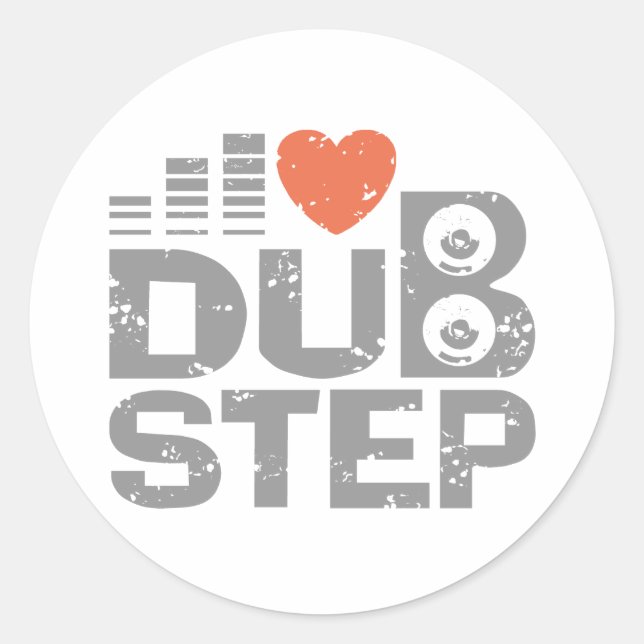Adesivo Eu Amo Dubstep (Frente)