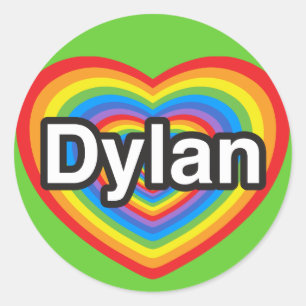 Adesivo Eu amo Dylan. Eu te amo Dylan. Coração