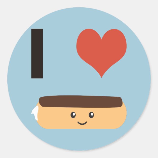 Adesivo Eu amo Eclairs (Frente)