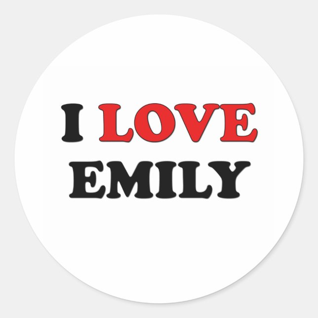 Adesivo Eu Amo Emily (Frente)