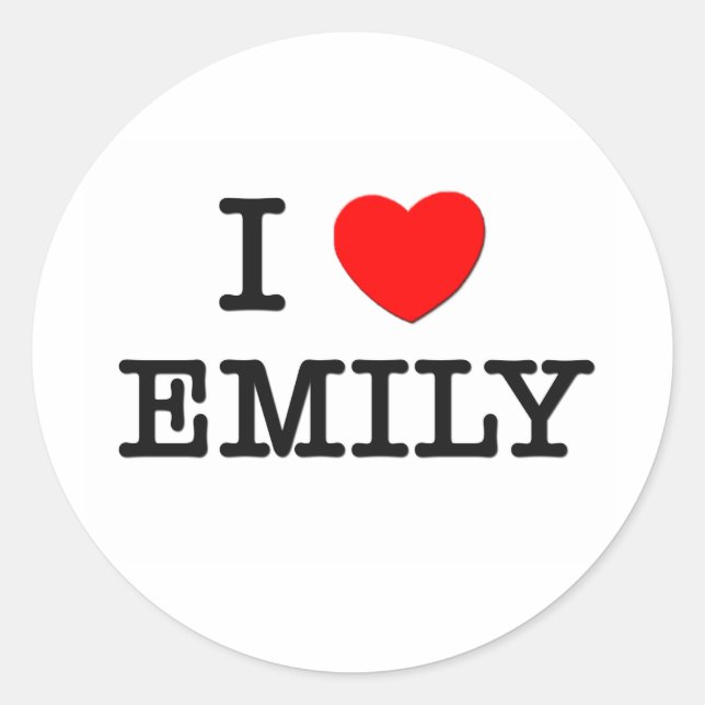 Adesivo Eu Amo Emily (Frente)