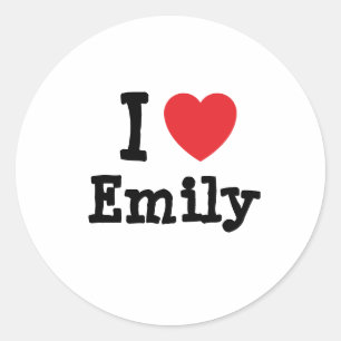 Adesivo Eu amo Emily Heart T-Shirt