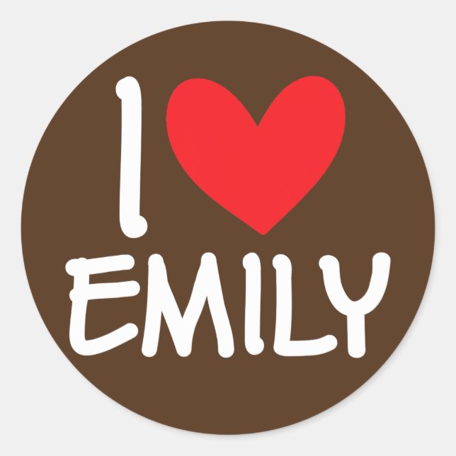 Adesivo Eu Amo Emily Name Personally Girl Woman BFF (Frente)
