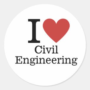 Adesivo Eu ❤️ Amo Engenharia Civil para Estudantes/Faculda