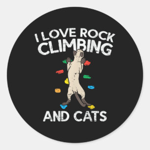 Adesivo Eu Amo Escalada Em Rocha E Gatos Fofos Escalando