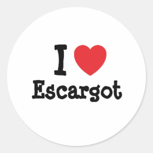 Adesivo Eu amo Escargot Heart T-Shirt