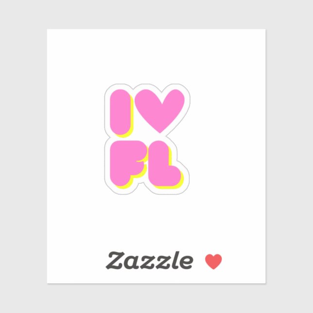 Adesivo Eu Amo Flórida (Folha)