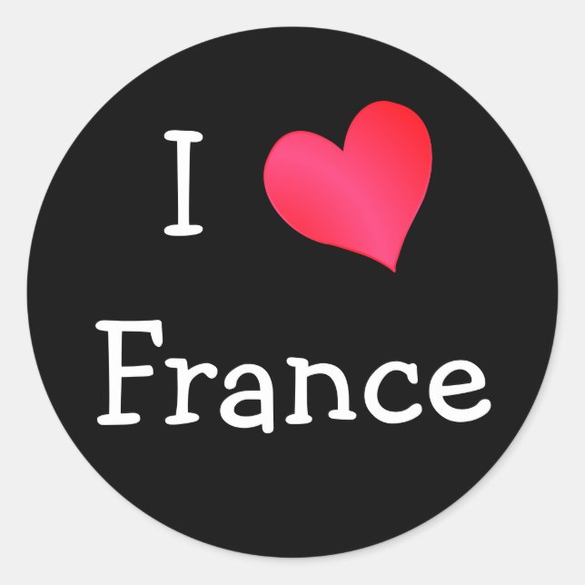 Adesivo Eu Amo França (Frente)