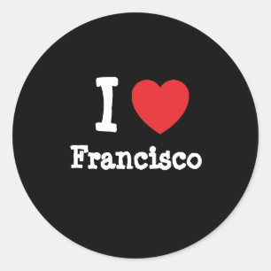 Adesivo Eu amo Francisco coração personalizado personali
