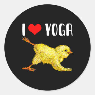 Adesivo Eu Amo Frango de Yoga Fofo Por Presente de Yoga de