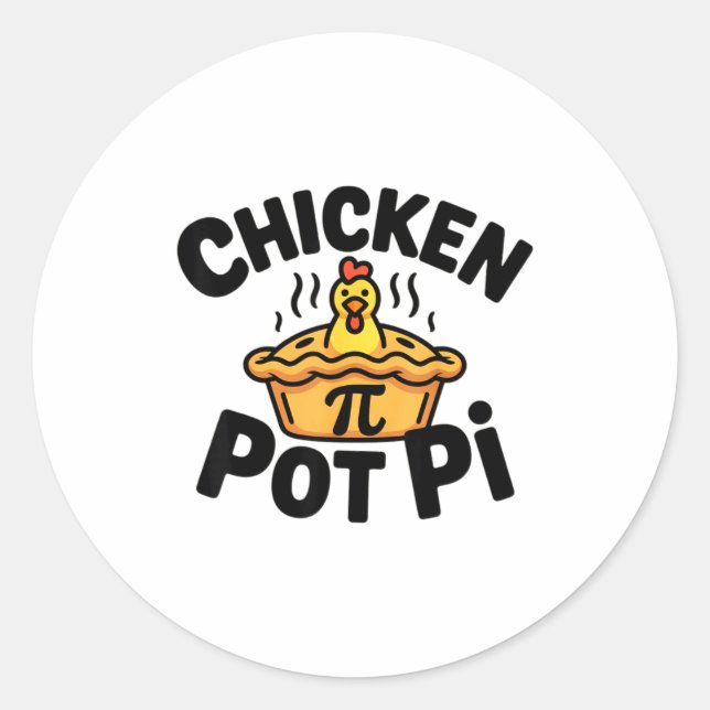 Adesivo Eu Amo Frango Pot Pi Piada de Comida Matemática  (Frente)