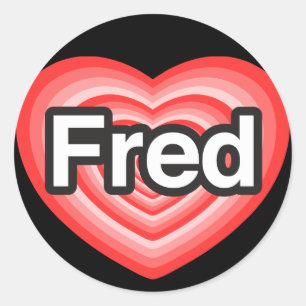Adesivo Eu amo Fred. Eu te amo Fred. Coração